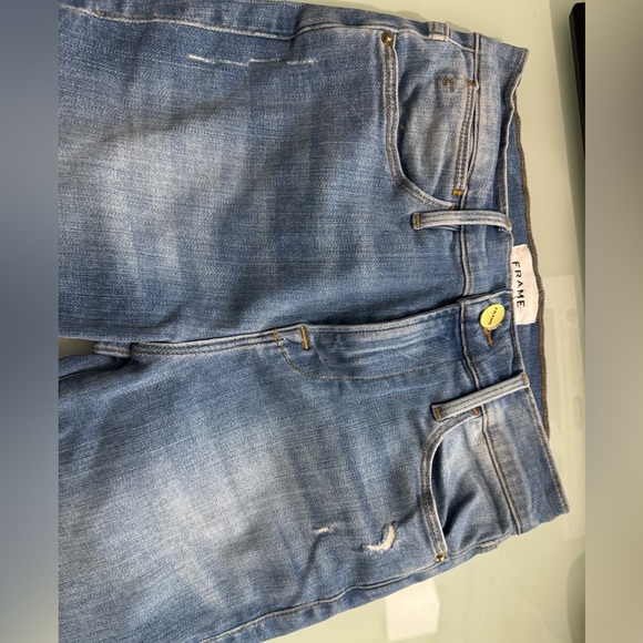 Frame Denim High Rise Light Blue Ripped Jeans - Picture 5 of 5